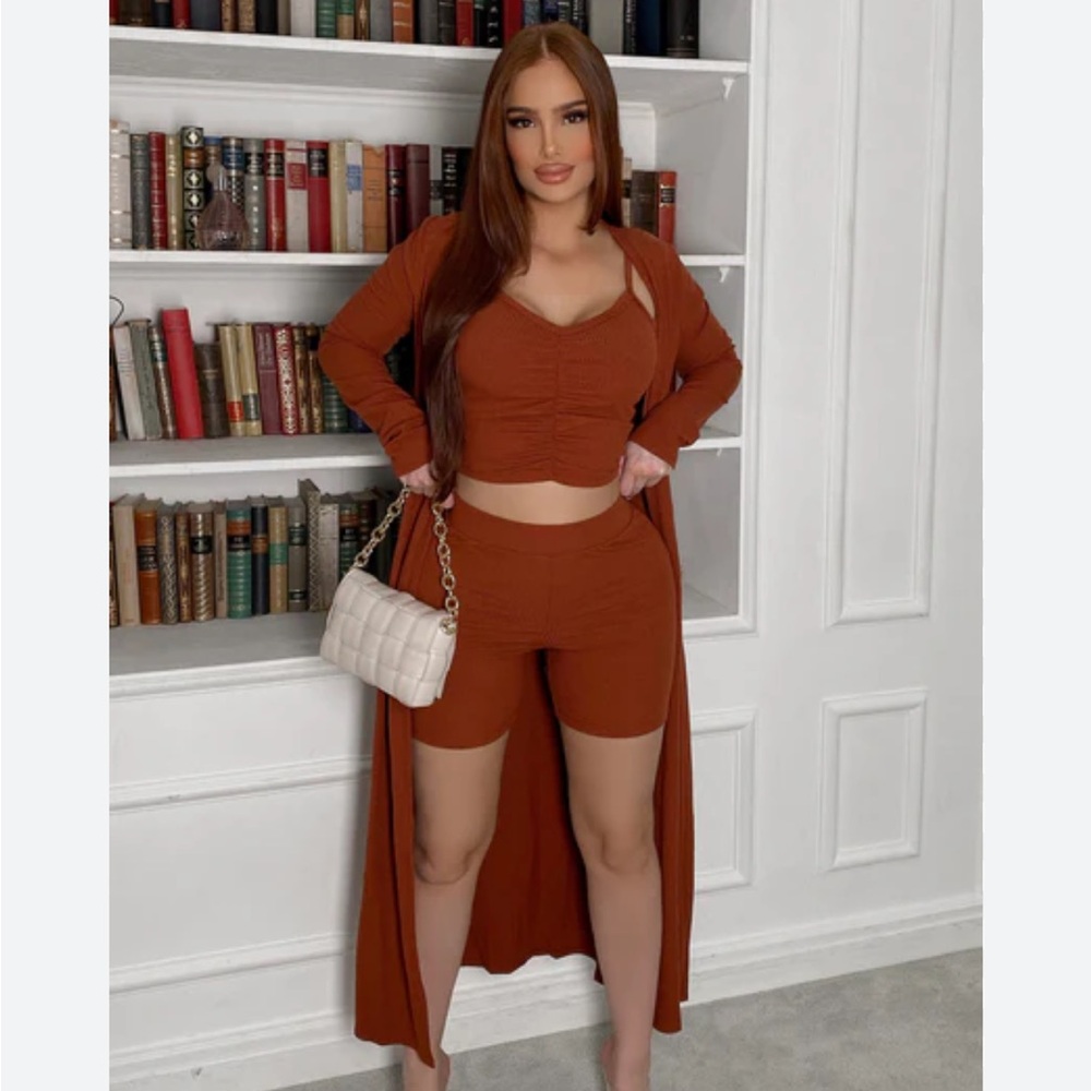 Fashion Nova Rust Skirt Set